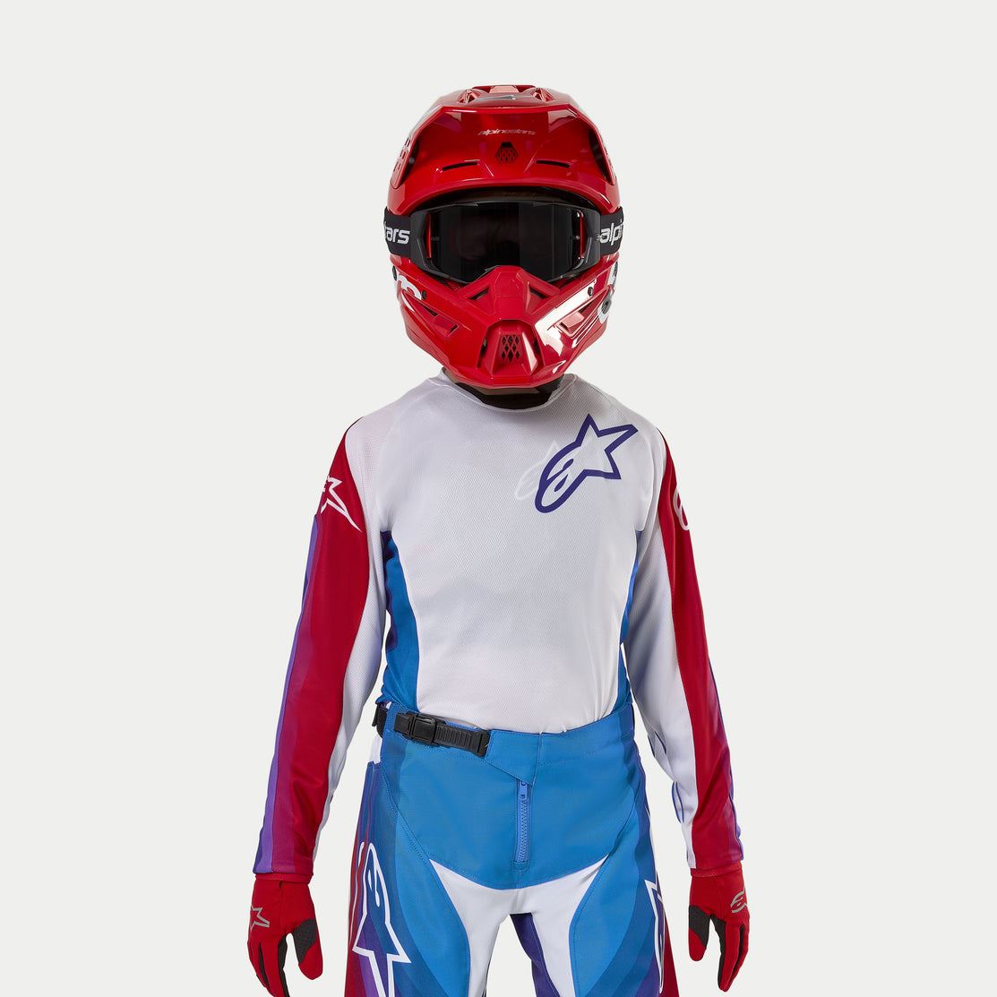 Alpinestars 2024 Racer Pneuma Youth Motocross Jersey Blue Mars Red White